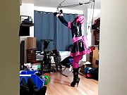 Sissy Tied to Spreader Bar
