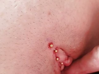 Fucking her with my pierced cock, right after I pierced her 