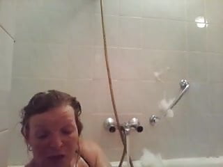 Sexy One Arm Lady Shower With Bad Legs