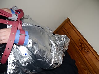 Jun 14 2022 - Rubber Boy gets tied up &amp; breath controlled in silver nylon