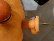 Anal with fucking machine with cockrings
