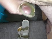 My friend cum my girlfriend's sandal