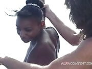 Outroor fuck with hot ebony girl