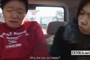 Subtitles dominant Japanese women tease old man in drag
