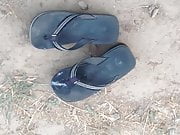 ( vid 3 )wearing cumed sandals 