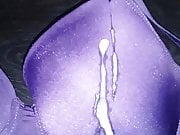 Bailey's big 38C bra sprayed with cum