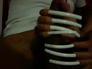 Long white nails
