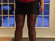Red corset and heels 