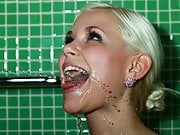 PissDrinking-Dido Angel kneels for golden showers after anal