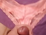 Cumming over my wife's pink panties