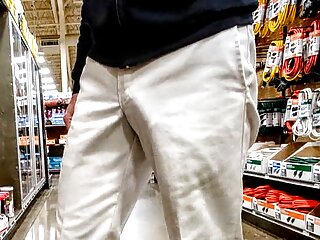 Public Freeballing Store Caught A Few Guys Staring At My Visible Cock Outline...