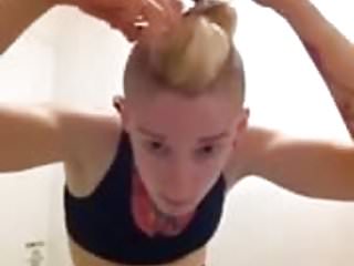 punkrock girl shaves her head