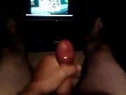 Jacking My Fat Daddy Cock to Gay Porno