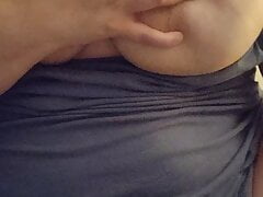 BBW showing some self love grabbing and pinching big natural tits