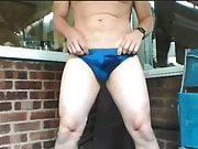 Oxfordshire in Tight blue trunks