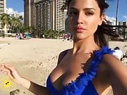 Eiza Gonzales selfie on the beach