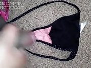 cum on nieces sexy black pink thong 