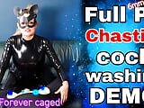 Training Zero Femdom Chastity Cage Cock Cleaning! Latex PA SPH Permanent Slave Female Domination Real Homemade Milf Stepmom