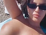 L0la 0rtiz showing her Big tits un a beach 