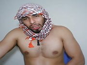 Hot Muscular Arab jerks off and cums