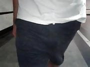 Huge cock freeballing in shorts