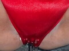 Amateur Girlfriend Pissing Red Panties