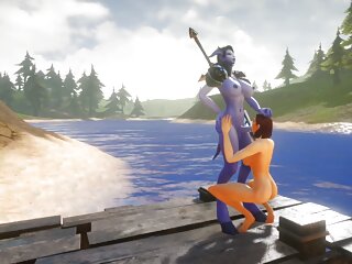Futa Draenei Fucks a Girl's Ass next to a Lake : Warcraft Porn Parody