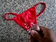 Cum im my wife red pantie 