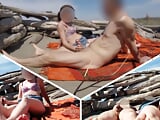Stranger caught my wife touching cock on a nude beach in public - MissCreamy
