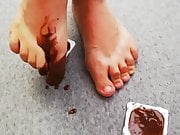 Have a chocolate treat and clean my feet