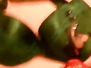 Cum on green bra