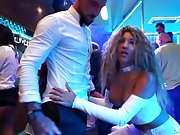 Sinfully rich babes of porn fucking in public at a party