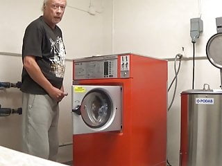 Norwegian daddy in a public laundry...