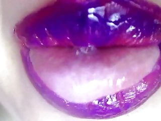 Lipstick, Amateur Webcam, Fetish, Purple Lipstick