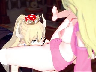 Bowsette licks peachs pussy...