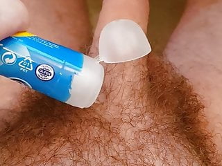 Applying lube to my cock...