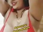 Kanchan Aunty In Orange Sexy Transparent Dress