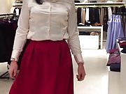 Hallhuber red skirt
