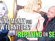 DEBT4k. Blonde hairdresser wants to buy furniture so why 