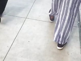 Bbw booty granny in stripped pants...