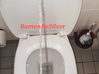 Master Ramon Pisses On The Toilet Dominantly, Dirty Horny, Golden Champagne For The Slaves