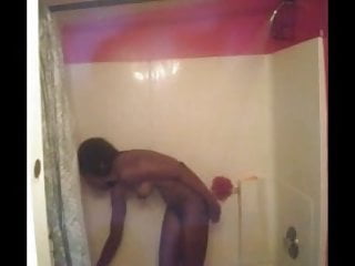 Shower, Black, Black Ebony, Taking a Shower