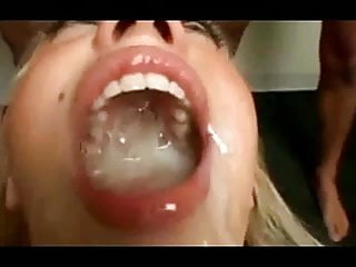 Cummed, Group, Compilation of Orgasms, Mouth