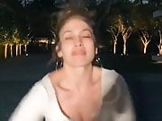 Jennifer Lopez showing cleavage as she dances