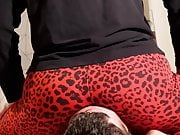 Ass smothering session! slave stay under my leopard ass!