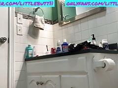 hidden cam catches femboy in bathroom getting ready for bed
