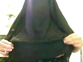 Hijab Woman showing her big tits