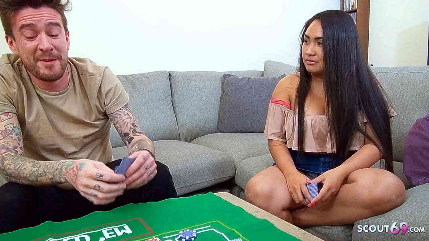 .Brother tricked Curvy Half Asian Best Friend of Sister to Fuck.