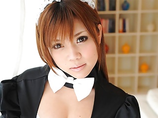 Japanese maid Nene Azami is a kinky girl, uncensored