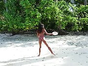 Exotic babe Putri Cinta in film 'Beach frisbee'